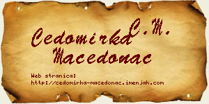 Čedomirka Macedonac vizit kartica